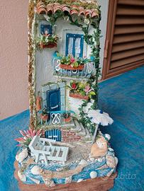 tegola antica decorata a mano 