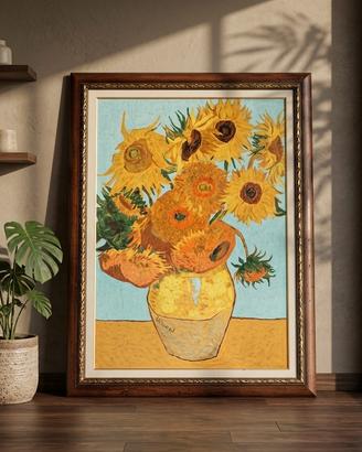 Van Gogh, Girasoli, quadro, tela, cornice