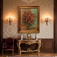 Dipinto su tavola in cornice dorata