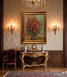 Dipinto su tavola in cornice dorata