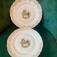 Véritable Porcelaine J.W.coppia di piatti vintage