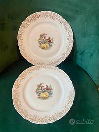 Véritable Porcelaine J.W.coppia di piatti vintage