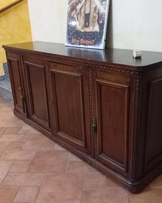credenza 4 ante arte povera  in legno di noce 