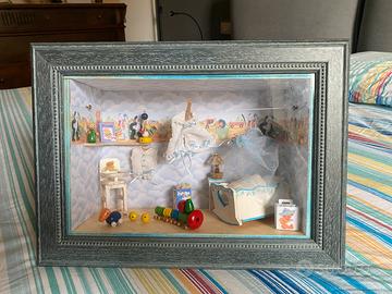 Quadro vetrina bacheca 3D miniatura cameretta