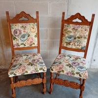 Coppia di sedie in legno massello stile rustico co