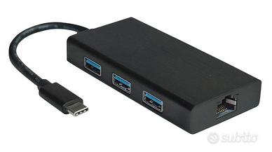 ADATTATORE da USB Type-C a RJ-45 + 3 USB 3.0