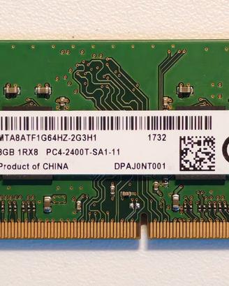 8GB Ram Micron DDR4 PC4-2400T Sodimm