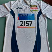 Maglia running Asics Stefano Baldini XXL autografa
