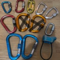 Arrampicata moschettoni e accessori vari