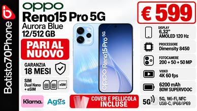 OPPO Reno15 Pro 5G – Aurora Blue – 12/512 GB