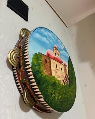 Tamburello dipinto a mano