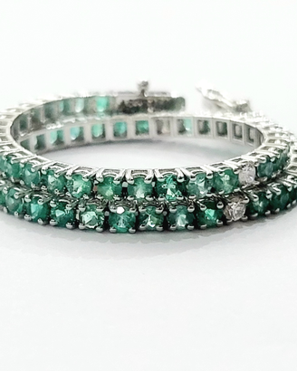 Bracciale tennis Astralia in Oro Smeraldi Diamanti