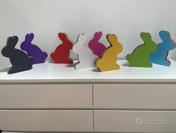 8 CONIGLI COLORATI SU CARTONE CONSEGNA BS BG MONZA