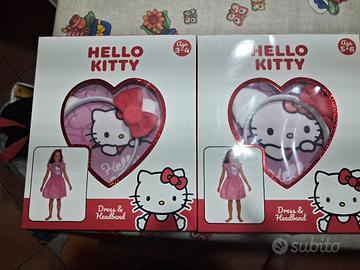 HELLO KITTY set vestito+cerchietto 3/4 e 5/6 anni
