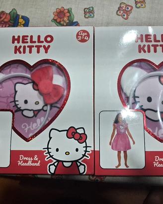 HELLO KITTY set vestito+cerchietto 3/4 e 5/6 anni