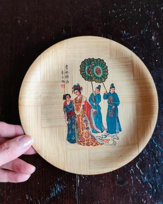 piattino vintage anni '60 bamboo