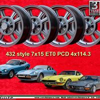 4 pz cerchi Datsun Triumph 432 7x15 ET0 4x114.3