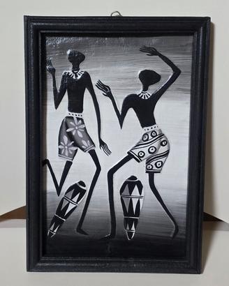 Decoro da parete, disegno in rilievo su legno