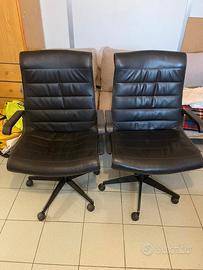 Poltroncine girevoli in pelle colore nero