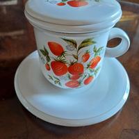 SET TISANIERA/TAZZA  IN CERAMICA