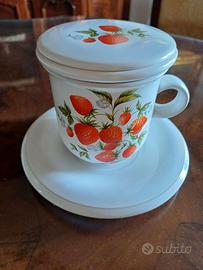 SET TISANIERA/TAZZA  IN CERAMICA