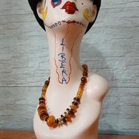 collana Bohémien bachelite ambra lucite 51 cm