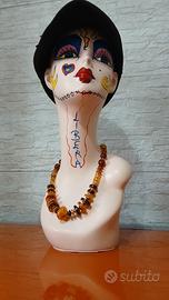 collana Bohémien bachelite ambra lucite 51 cm