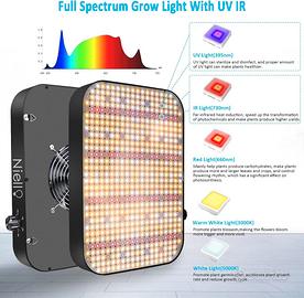 Lampada coltivazione crescita rapida piante 1200W