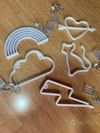 Set 5 lampade da parete led effetto neon