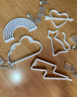 Set 5 lampade da parete led effetto neon