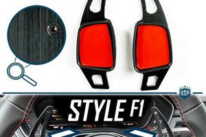 PALETTE Cambio Volante AUDI A5 8W6 Acciaio Nero