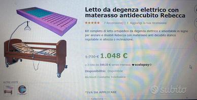 LETTO DA DEGENZA ELETTRICO CON MATERASSO ANTIDECUB