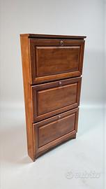 Scarpiera salvaspazio in legno con  3 ante a ribal