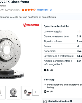 Freni VW - BREMBO Xtra 09.9772.1X e Prime P 85 126