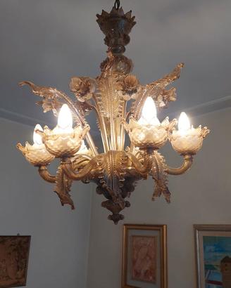 Lampadario Classico Veneziano in Vetro di Murano