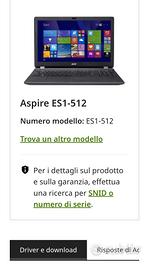notebook aspire E 15 start 