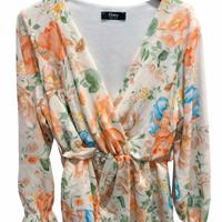 Blusa floreale elasticizzata Bay veste più taglie