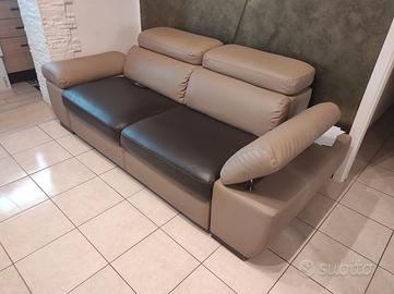 Divano Letto 3 Posti in Similpelle 
