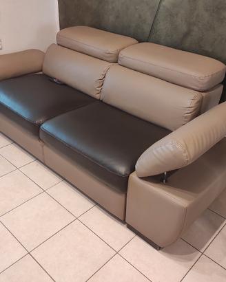 Divano Letto 3 Posti in Similpelle 