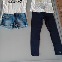 pacco magliette, jeans e leggings 8 anni bimba