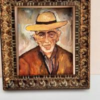 Quadro olio vintage con cornice