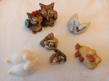 Statuine di uccellini 