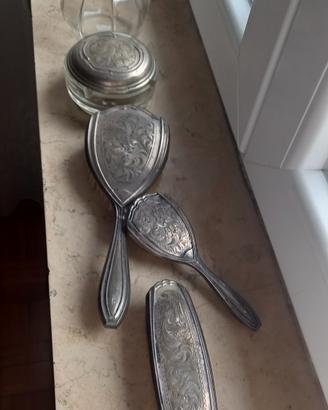 set da toilette in 
argento 800  XIX secolo