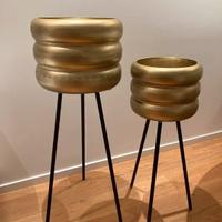 Set di vasi per piante metallo dorato