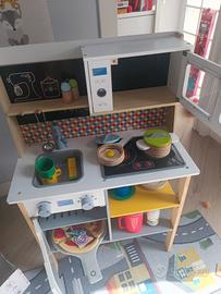 cucina legno pentole accessori cibo Montessori 