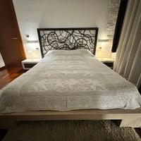 Copriletto a filet di cotone bianco