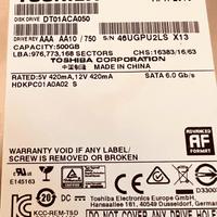 Hard disk Toshiba 500gb sata