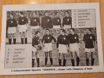 Vecchio Cartoncino Commemorativo Calcio Torino Gra