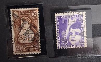 2 Francobolli colonie estive poste italiane