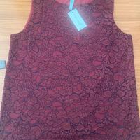 Sottogiacca pizzo in viscosa bordeaux